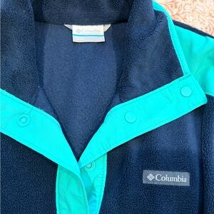 Columbia Navy and Teal Fleece Jacket